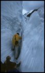 Narrow passage on the glacier