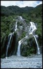 Franz Josef glacier valley waterfall