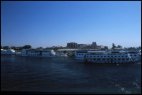 Ships in front of temple